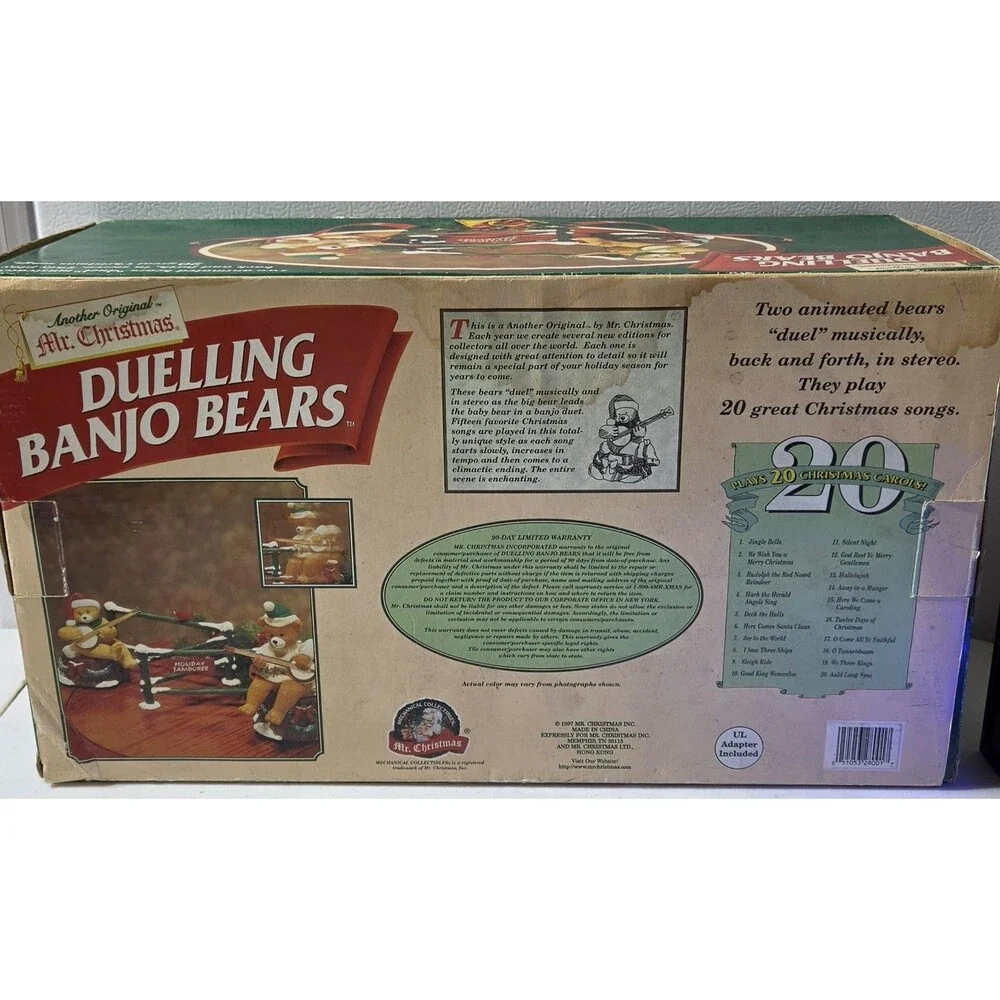 Vintage Mr. Christmas Animated Dueling BANJO BEARS Working